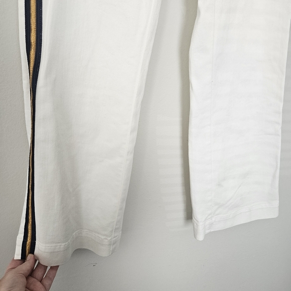 NWT Seafarer Anthropologie White Denim Pants Size 25 Ammiraglio FLAW - Picture 4 of 11